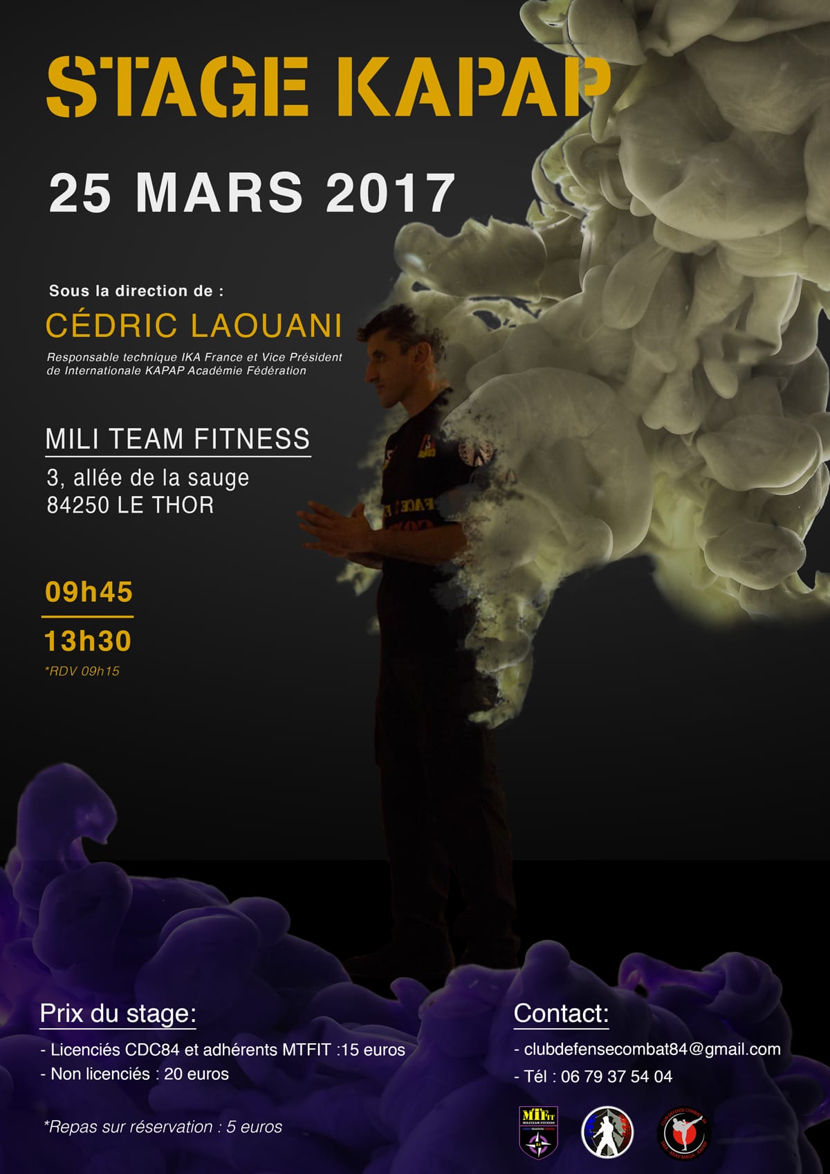 Affiche stage KAPAP Militeam fitness Le Thor
